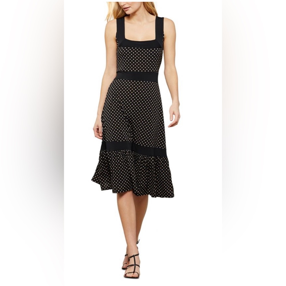 BCBG Dotted Knit Midi Dress Size L NWT
